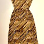 So Good USA strapless white and brown midi dress with tie belt size medium Photo 0
