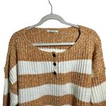 American Eagle  Sz M Cropped Sweater Orange White Stripe Knit Oversized Photo 1