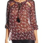 Jessica Simpson Jessica Simpson Womens Blouse Size Small Lorette Raspberry Radiance Floral NEW Photo 0