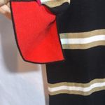 Lou & grey  Knit Striped Black and Gold Sweater Dress Bold Cuff Size XS Photo 4