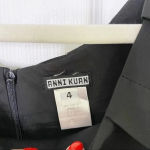 ANNI KUAN Black Cap Sleeve Pleated Neckline A Photo 1