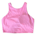 Women's Pink Padded Activewear Crop Top with Built in Bra Size Large Photo 0