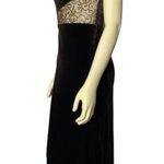 Roberta velvet and sheer cutout fitted maxi dress with side slit size medium Brown Photo 8