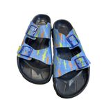 Birkis By Birkenstock Womens Blue Shark Sandals Size 41/10.5 SKU 8304 Orange Photo 11