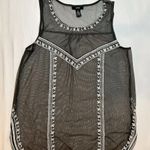 Alfani Vintage  Black Sheer Lace Embroidered Tunic - M Photo 7