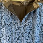 Brixon Ivy Blue Black Lace Overlay PU Trim Lined Rayon Blend Pencil Skirt Medium Photo 9