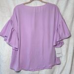 Amanda Uprichard NWT Ruffle Short Sleeve Flowy Blouse Size Large Purple Photo 8