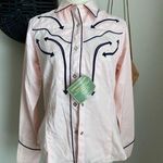 NWT Vintage Western Shirt Roper Cowgirl Pearl Snap Arrow Country 4H Fair, Medium Blue Photo 0