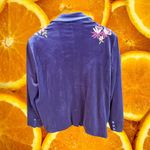 Colleen Lopez Velvet Embroidered Blazer Jacket Womens 1X Navy Blue Floral Photo 7