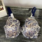 Soma  Blue & Tan Paisley Print Vanishing Back Full Coverage Underwire Bra 36DD Photo 0