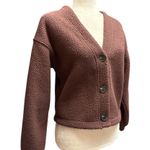 Madewell (Re)sourced Fleece Crop Cardigan Hot Cocoa size XS Photo 2