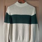 Pologram Green & Tan Striped Knit Puff Sleeve Sweater Women’s size Small​ Photo 3