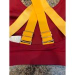 Fabletics  NEW Medium Belle High Impact Sports Bra Red Yellow Strappy Photo 8