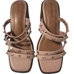 Pierre Dumas Blush Studded Sandals with 2in Heel NWOT Size 8 Preppy HOCO Photo 0