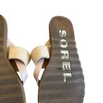 Sorel  Ella II Slip-On Flip Flop Sandals Suede Leather Neutral Tan Size 8 Women's Photo 9