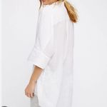 Free People  Best Of Me Top Size XS Button Down Shirt Oversized White Cotton Boho Photo 1