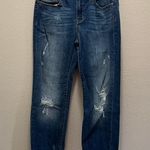 Judy Blue  Relaxed Fit Dark Wash Straight Jeans Distressed Mid Rise Size 29 Photo 2