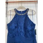 Alex Evenings NWT  Bridesmaid Dress Navy Blue Jeweled Embroidered Size 16 Photo 2