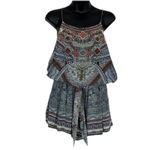 Camilla  Antique Batik Embellished Shoestring Playsuit Size Small 100%Silk Photo 1