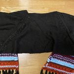 World Market Brown Crocheted Fairisle Fringe Coastal Cowgirl Bohemian Wrap Sca… Photo 3