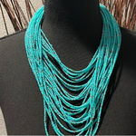 🌺BUNDLE OF SIX BEADED BOHO NECKLACES🌺 Silver Photo 0