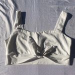 SheIn white cropped tie top Photo 3