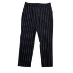 Theory  NWT womens 6 Navy & white Traceable Wool pinstriped Cropped Pants Photo 8