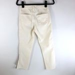 L'Agence Nadia Cropped Straight Jeans White Silver Tuxedo Stripe Stretch 25 Photo 3