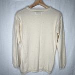 Breckenridge VTG‎  Cream Angora Lambswool Pearl Beaded Pullover Sweater Womens PM Photo 2