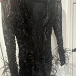 Lulus BLACK FEATHER SEQUIN DRESS Photo 4