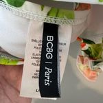 BCBG Paris Women's Poof Sleeve Bikini Top white with orange novelty print large Photo 3