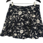 Betsey Johnson New York Women's Black Silver Floral Embroidered Skirt Size S Photo 0