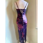 Commense‎ XS Purple Floral Lace whimsi Y2K Bodycon Maxi Dress Cocktail Evening Photo 5