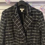 ON 34th Black White Tweed Double Breasted Blazer Jacket Women Size 6 Classic Photo 9