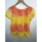 IZOD Tie Dye Ombré Peplum Lightweight Cotton Blouse Photo 8