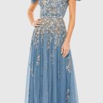 Mac Duggal 5717 Blue Embellished Butterfly Sleeve High Neck Gown Blue 10 Photo 0