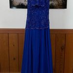 Beautiful Vintage 1980s Brilliante Beaded Mother of the Bride Dress! Blue Size M Photo 3