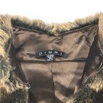 Dimri Women's XL Faux Fur Fully Lined Vest Striped Brown High Neck Mink Photo 8