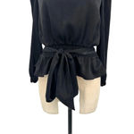 Tularosa Rein Top in Black Belted Long Sleeve Size Small Photo 4
