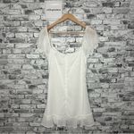 EUC Vine Tree Women’s Ruched Elegant White Mini Dress Size Medium (RN 165440) Photo 6