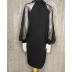 St. John Vintage  designer black knit dress sheer long sleeve and sequin detail 8 Photo 6