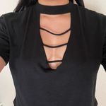 Wild Fable Gothic Black Cutout Lattice T-Shirt Size Small Photo 0