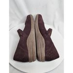 Aetrex  Womens Size 9.5 Comfort Chunky Mary Jane Wine Nubuck Studded Wedge Photo 3