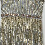 Mac Duggal 5538 Embellished V-Neck Butterfly Sleeve Column Platinum Gown, Size 4 Photo 11