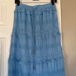 Pastel Blue Maxi Ruffle Princess Skirt Shimmer Whimsical Elastic Waist Fairytale Size M Photo 2