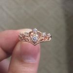 Rose Gold Crystal Princess Crown Ring Photo 1