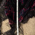 Free People Boho Velvet Burnout hippie Y2K Kimono Fringe Cardigan Festival Paisley One Size Photo 13