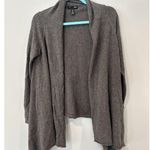 AQUA Cashmere Drape Open Front 100% Cashmere Cardigan Sweater Small 2162 Gray Photo 0