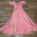 JC Penny Vintage 1970s Ruffle Tulle Daphne Rose JC Penney Maxi Dress Prom Gown Size 3/4 Photo 15