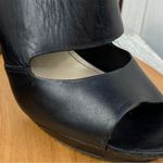 Classiques Entier  Strappy Cutouts Peep Toe Leather Bootie‎ Heels Black 7.5 Photo 6